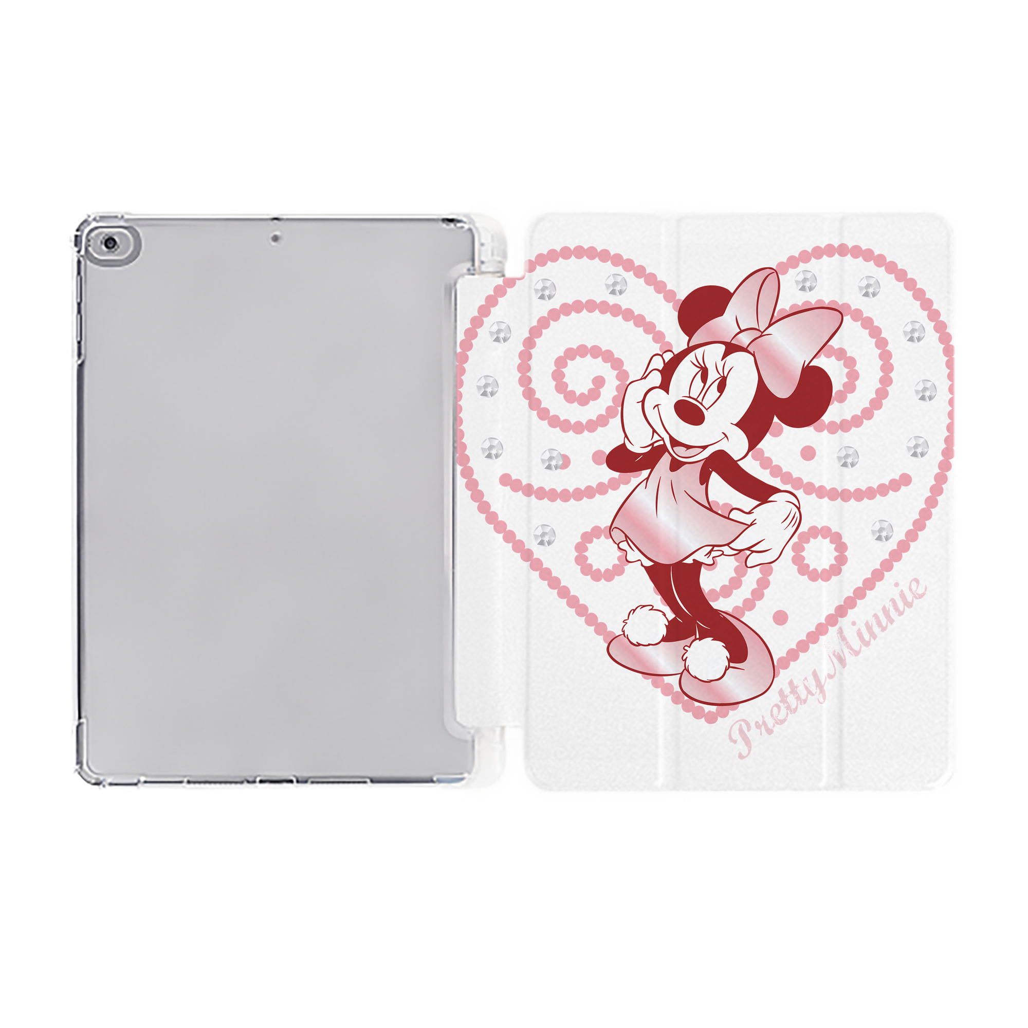 （画像用） ミッキーマウス Mickey Mouse IPad ケース ペン収納付き 三つ折りスタンド PUレザー×シリコン 対応機種9.5/10.5/10.9インチ